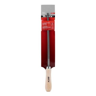 Lima Redonda Bastarda 200mm 8'' 1613555 Aço Carbono Cabo Madeira Vermelho Mtx
