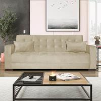 Sofá Cama 3 Lugares Jobim Suede Bege - 1