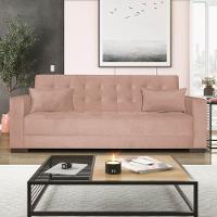 Sofá Cama 3 Lugares Jobim Suede Rosê - 1