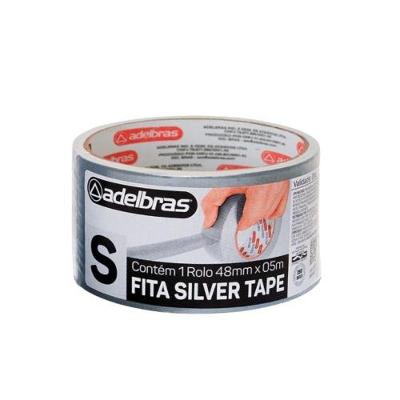 Fita Adesiva Reforçada Multiuso Silver Tape 960 para Reparos Prata 48mm X 5m Adelbras