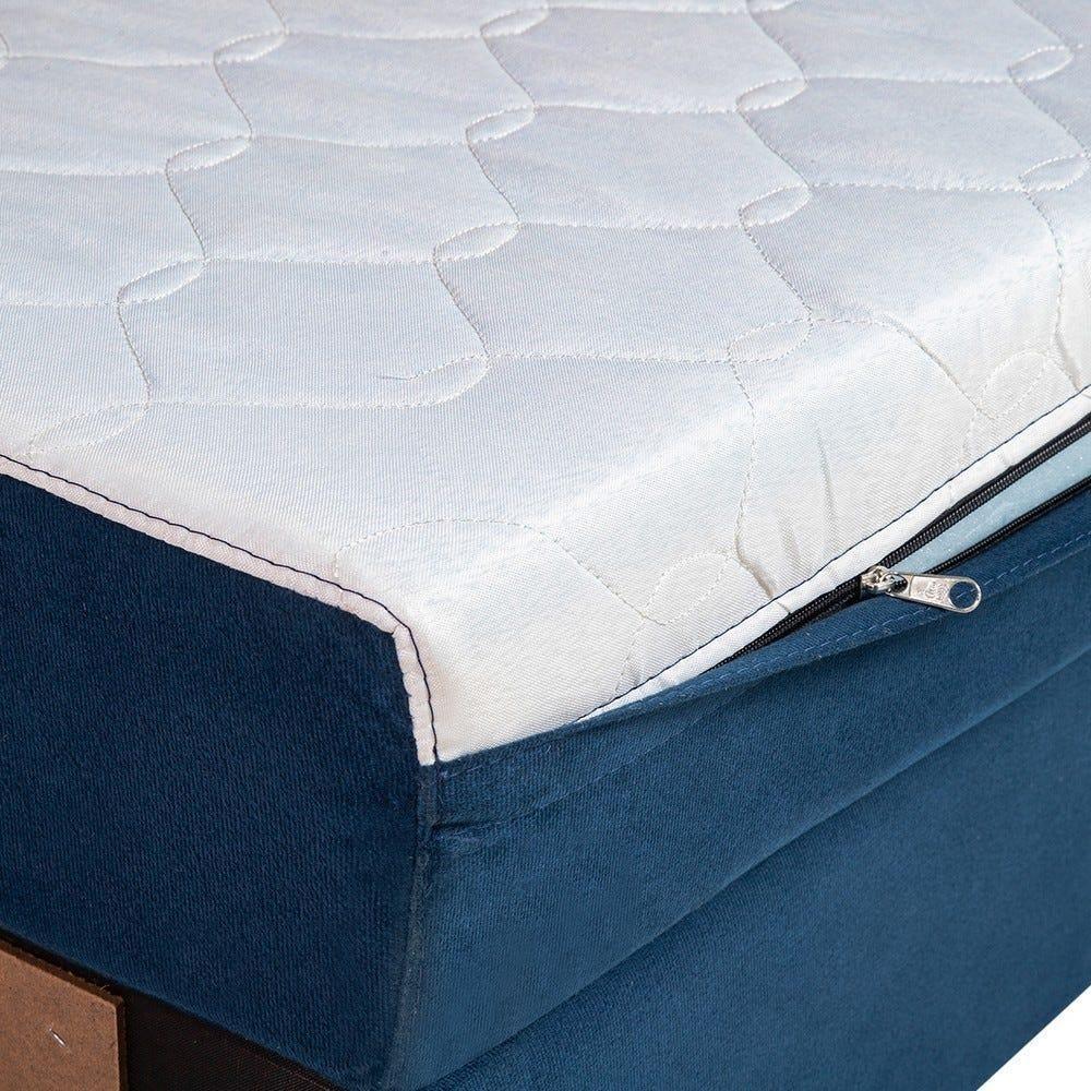 Sofá Cama Castor Casal Salerno Max Suede Azul - 3