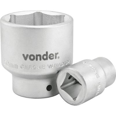Soquete 30mm 3-4 Aço Cromo Vanádio Cromado Fosco para Fixadores Sextavados Vonder