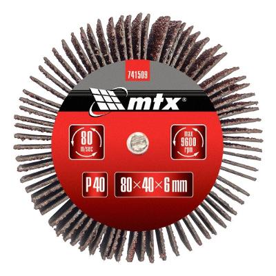 Roda de Lixa com Haste para Furadeira 741509 para Desbaste em Madeira e Metal Vermelho Mtx