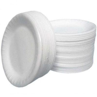 Prato Descartável de Isopor Térmico 15CM Raso 100 Unidades Branco Higipack