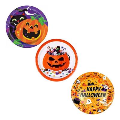 Pratinhos Descartáveis Halloween Papel Biodegradável 18CM Kit 10 Unidades Laranja Premium Colchões