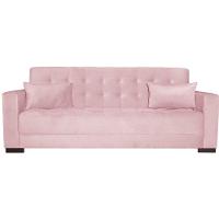 Sofá Cama 3 Lugares Jobim Suede Rosa Bebê