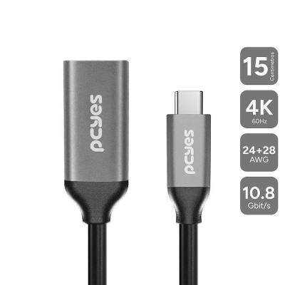 Cabo USB Tipo-C para HDMI PUCF-15 4K 60HZ com Suporte a 3D e HDR Estático Preto Pcyes