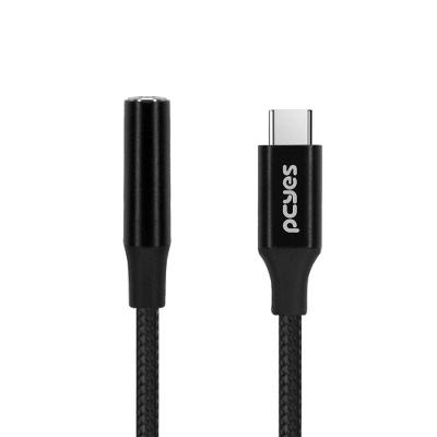 Cabo Usb Tipo C para P3 Fêmea Hifi P3UCP-15P Adaptador de Áudio Preto Pcyes