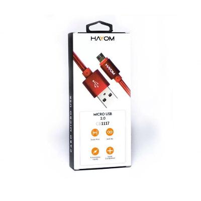 Cabo USB 2.0 para Micro USB CB1117 1M com Fio Forte e Flexível Vermelho Hayom