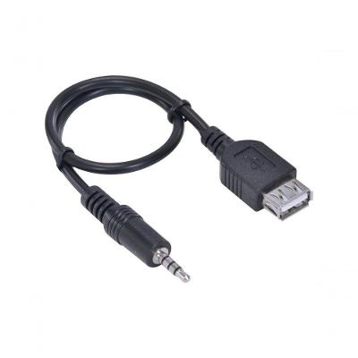 Cabo P2 para USB Fêmea PS2USBF-30 30CM para Carregamento e Transferência de Dados Preto Vinik