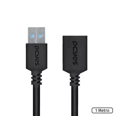 Cabo Extensor USB 3.0 PUAMF3-1 Macho para Fêmea 1M Desempenho Estável para Dados Pcyes