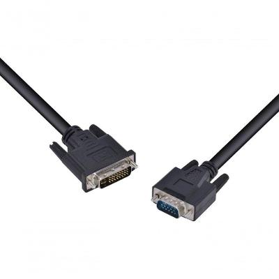 Cabo DVI-I 24+5 para VGA 15 Pinos DIVGA-2 2M com Condutores de Cobre Preto Vinik