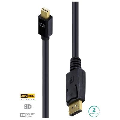 Cabo Displayport X Mini Displayport Ultra HD 2M com Suporte 4K 120HZ Preto Vinik