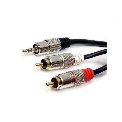 Cabo de Áudio Cabo P2 Estéreo X 2 Rca Metal 1.8m para Som com Conectores Metálicos NWT