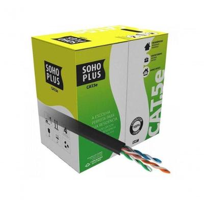 Cabo de Rede Sohoplus CAT.5e U-UTP 4 Pares 24 AWG 305M CMX Preto Furukawa