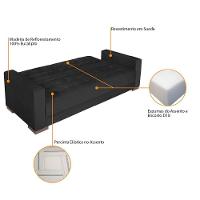 Sofá Cama 3 Lugares Jobim Suede - Amarena Móveis Preto - 6