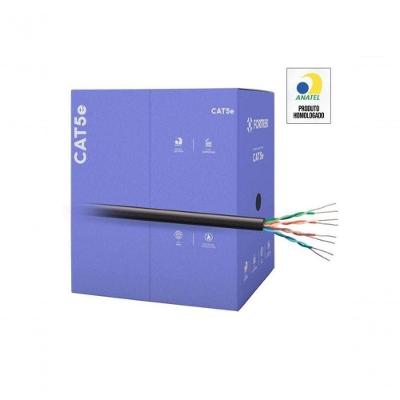 Cabo de Rede Cat5e FK 500C CMX 305M para Ethernet 1000BASE-T com Capa PVC anti-chama Preto Fortrek