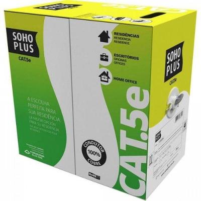 Cabo de Rede Cat.5e CMX Sohoplus 305 m U-UTP com Capa PVC Retardante a Chama Cinza Furukawa