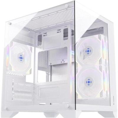 Gabinete Gamer Clarity Mid Tower Micro ATX Micro ITX Painel Lateral em Vidro Branco
