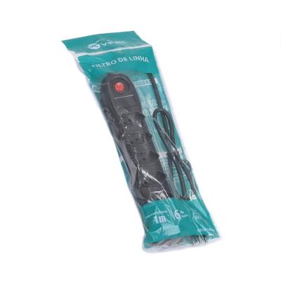 Filtro de Linha 6 Tomadas PP 0,75MM 1M com Fusível 10A e Proteção Contra Sobretensão Preto Vinik