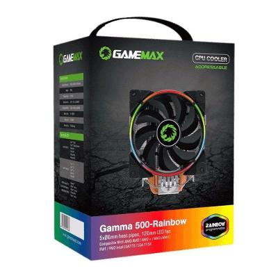 Cooler para CPU Gamma 500 RMT1687H ARGB com Fan 120MM 1800 RPM Preto Gamemax