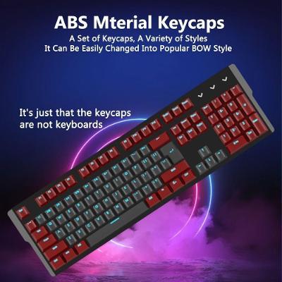 Kit de Teclas para Teclado Mecânico Avançado 104 Chaves PBT Semi-Transparente Preto Vermelho OEM