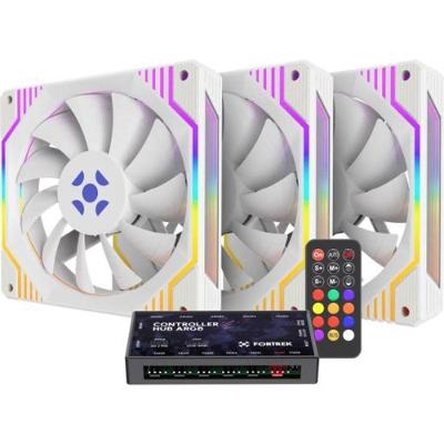 Kit Cooler Fan ARGB Frosty com Iluminação ARGB e Rolamento Hidráulico Branco Fortrek