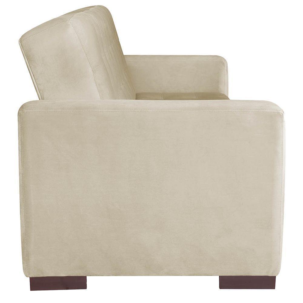 Sofá Cama 3 Lugares Jobim Suede - Amarena Móveis Bege - 4