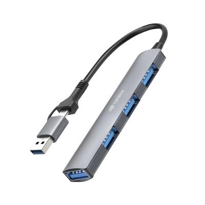 Hub USB-C HU-C500GY 4 Portas com 3 USB-A 2.0 e 1 USB 3.0 Cinza C3tech