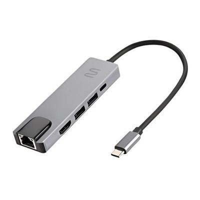 Hub USB Tipo-C 5 em 1 Hub Dock com HDMI 4K RJ45 Ethernet USB 3.0 e Power Delivery Multilaser