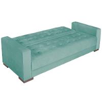 Sofá Cama 3 Lugares Jobim Suede - Amarena Móveis Azul Tiffany