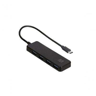 Hub USB Tipo-C AC445 com 4 Portas USB 3.0 e Taxa de Transferência 5 Gbps Preto Multi