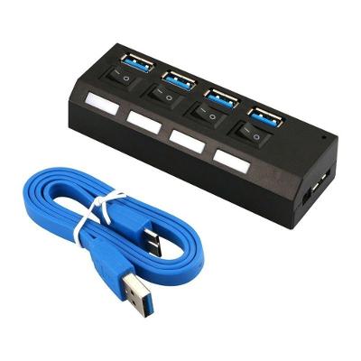 Hub USB 3.0 Tira de Extensão 7 Portas com Interruptor Individual Preto OEM