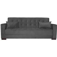 Sofá Cama 3 Lugares Jobim Linho Cinza Escuro - 3