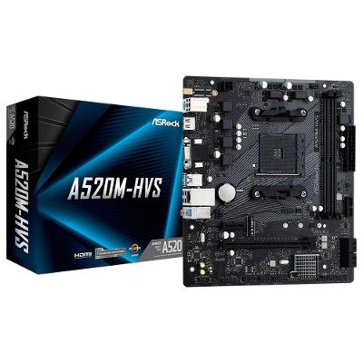 Placa-Mãe A520M-HVS AMD AM4 com Memória DDR4 Micro ATX Asrock