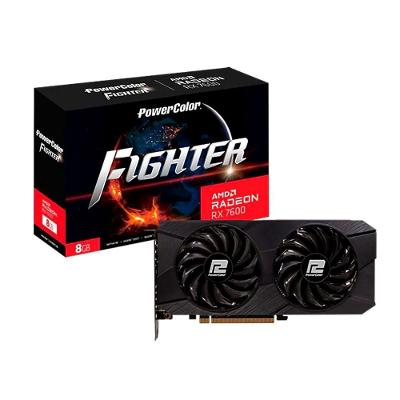 Placa de Vídeo RX7600-8G-F AMD Radeon RX 7600 8GB GDDR6 128 BITS Pcie 4.0 X8 Powercolor