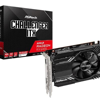 Placa de Vídeo Radeon RX 6400 Challenger ITX 4G 64 Bits com Alto Desempenho em Jogos Asrock