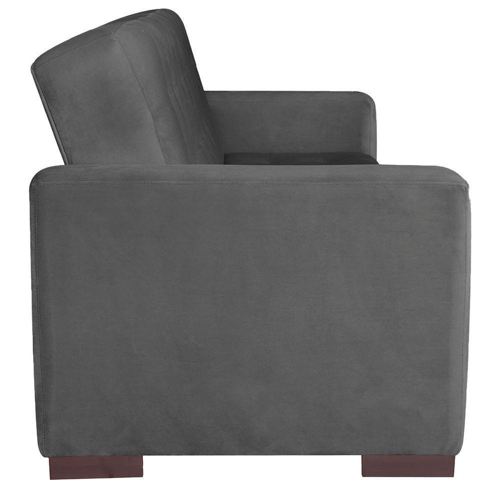 Sofá Cama 3 Lugares Jobim Linho - Amarena Móveis Cinza Escuro - 3