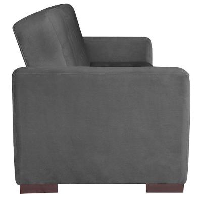 Sofá Cama 3 Lugares Jobim Linho - Amarena Móveis Cinza Escuro