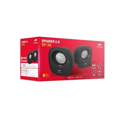 Speaker 2.0 SP-30BK com Sistema de Áudio 2.0 e Blindagem Eletromagnética Preto C3tech