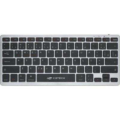 Teclado Bluetooth K-BT50BK sem Fio Recarregável com Teclas Baixas Preto C3tech