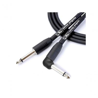Cabo para Guitarra Ninja l Cable 0,20MM P10-P10 90° 3,05M com Cobre OFHC Preto Santo Angelo