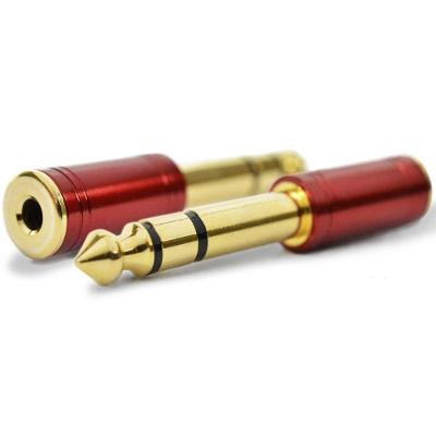 Adaptador P2-P10 ST VM com Acabamento Banhado a Ouro 18K Vermelho Santo Angelo
