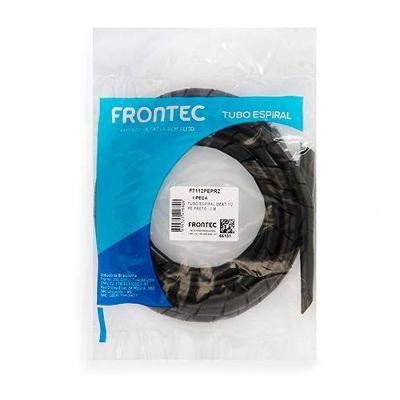 Tubo Espiral 1-2'' 2 Metros para Organização de Cabos Flexível Preto Frontec
