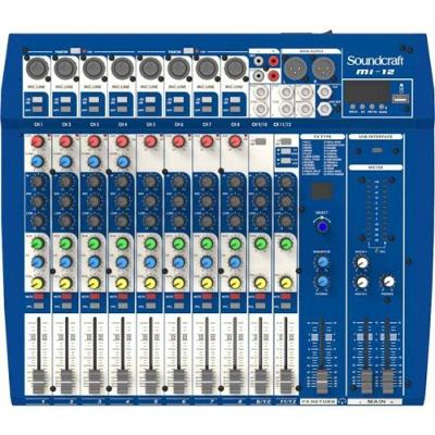 Mesa de Som MI-12 12 Canais USB com Bluetooth e MP3 Player Metálica Soundcraft