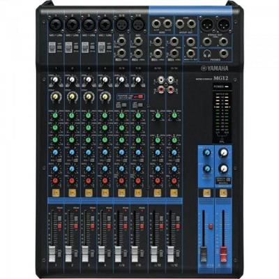 Mesa de Som Analógica MG12 12 Canais com pré-amplificadores de Estúdio, Bivolt, Preta Yamaha