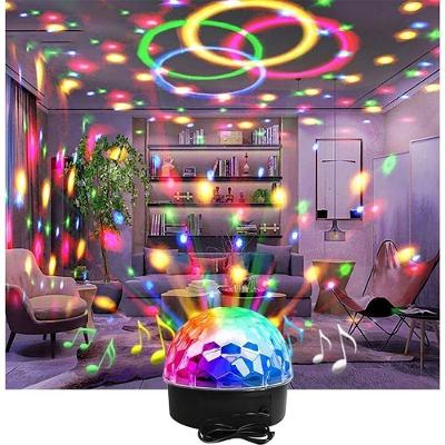 Globo de Luz LED Giratório para Festas Led Magic Cristal Ball Light com Sensor de Som Transparente