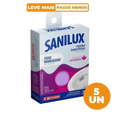 Kit Pedra Sanitária Sanilux Óleos de Lavanda 20G com 5 Unidades para Banheiro Bettanin