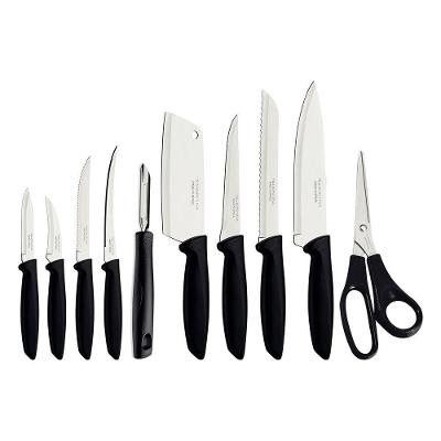 Jogo De Facas Plenus Com Laminas Em Aco Inox E Cabos De Polipropileno Preto 10 Pecas