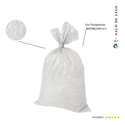 Saco de Lixo Reforçado Transparente 20L Pacote 20 Unidades Higipack